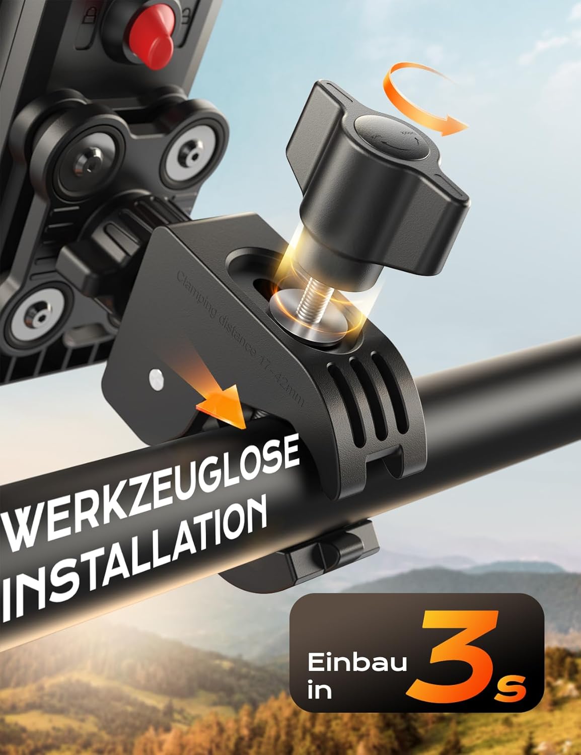 2025 Upgraded Handyhalterung Fahrrad Lenker, Universal Handyhalterung Motorrad [Doppelt Vibrationsgedämpft ] -360°drehbar Handyhalter für iPhone 17 16 15 Pro/Samsung S24 Ultra(4,7-7,2''Smartphone )