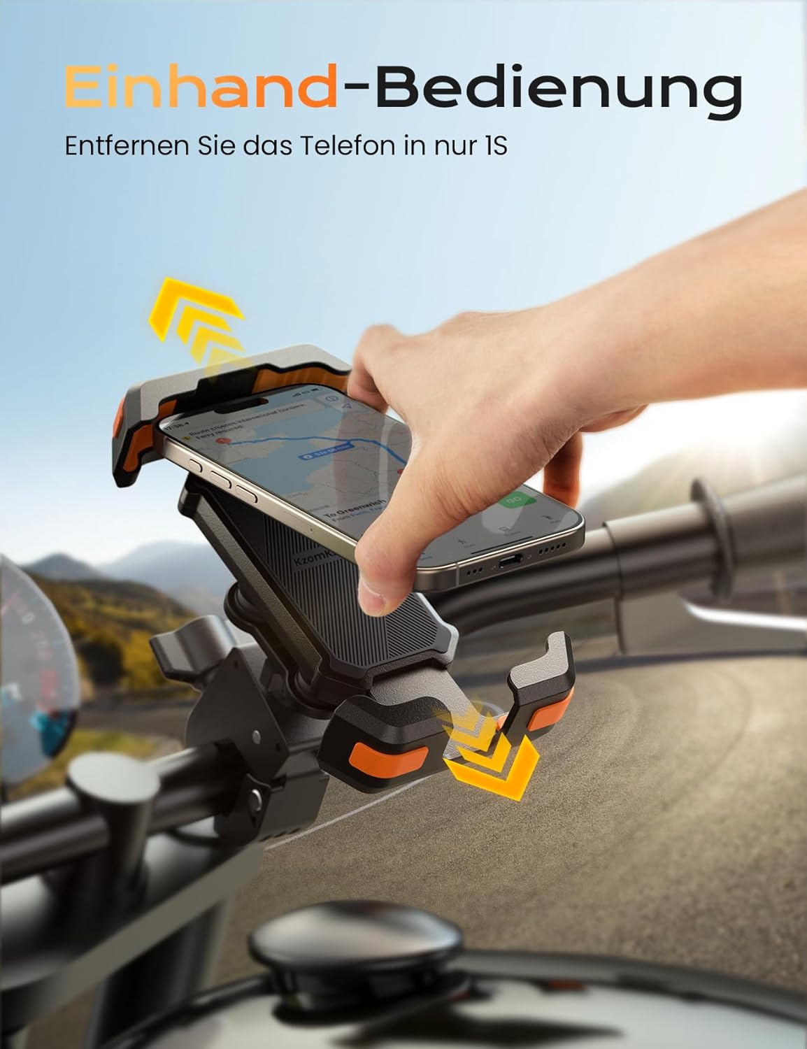 2025 Upgraded Handyhalterung Fahrrad Lenker, Universal Handyhalterung Motorrad [Doppelt Vibrationsgedämpft ] -360°drehbar Handyhalter für iPhone 17 16 15 Pro/Samsung S24 Ultra(4,7-7,2''Smartphone )