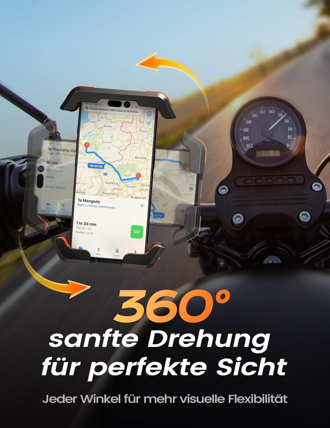 2025 Upgraded Handyhalterung Fahrrad Lenker, Universal Handyhalterung Motorrad [Doppelt Vibrationsgedämpft ] -360°drehbar Handyhalter für iPhone 17 16 15 Pro/Samsung S24 Ultra(4,7-7,2''Smartphone )